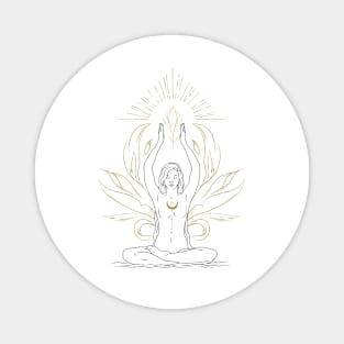 Meditation with lotus and light Magnet